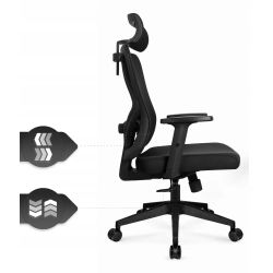 Fotel biurowy ergonomiczny obrotowy Hell's Chair HC-1041 Czarny Tkanina