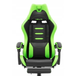 Fotel gamingowy HELL'S CHAIR HC-1039 green skóra sztuczna czarny