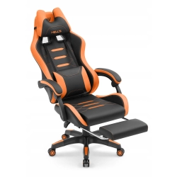 FOTEL GAMINGOWY Biurowy Hell's Chair HC- 1039 2.0 Orange z podnóżkiem