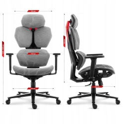 Fotel biurowy ergonomiczny obrotowy Hell's Chair HC-1010 szary tkanina