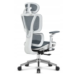 Fotel biurowy ergonomiczny obrot. Hell's Chair HC- 1044 Szary Biały TKANINA