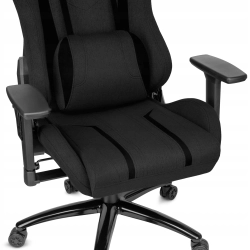 FOTEL GAMINGOWY Biurowy Obrotowy Hell's Chair HC- 1013 Black Tkanina Zamsz
