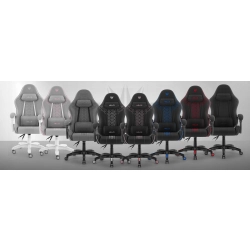 Fotel gamingowy HELL'S CHAIR HC- 1008 2.0 Szaro-biały Mesh tkanina szary
