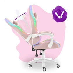 Fotel gamingowy obrotowy dla dzieci Hell's Chair HC-1000 LED Pink tkanina