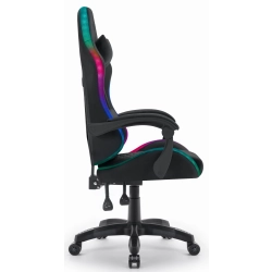 Fotel gamingowy HELL'S CHAIR HC- 1000 Black Tkanina LED RGB tkanina czarny