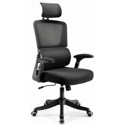 Fotel obrotowy Hell's Chair czarny tkanina ergonomiczny