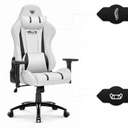 FOTEL GAMINGOWY Biurowy Obrotowy Hell's Chair HC- 1013 White Black Ekoskóra
