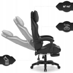 Fotel gamingowy HELL'S CHAIR HC- 1039 2.0 Black tkanina