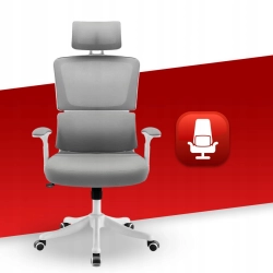 Fotel biurowy ergonomiczny obrotowy Hell's Chair HC- 1011 GREY Szary Biały