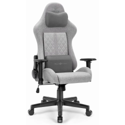 FOTEL GAMINGOWY Biurowy Obrotowy Hell's Chair HC-1006 Grey- Black Tkanina