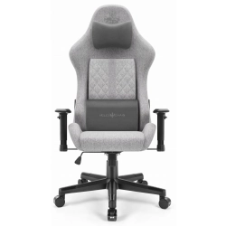 FOTEL GAMINGOWY Biurowy Obrotowy Hell's Chair HC-1006 Grey- Black Tkanina