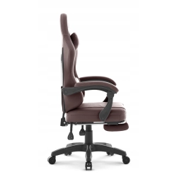 Fotel gamingowy HELL'S CHAIR HC- 1015 Ciemny Brązowy skóra sztuczna biały