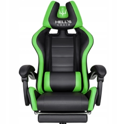 Fotel gamingowy HELL'S CHAIR HC-1039 green skóra sztuczna czarny