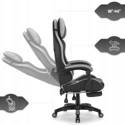 Fotel gamingowy HELL'S CHAIR HC- 1039 2.0 Black- Grey tkanina