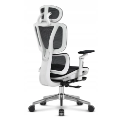 Fotel biurowy ergonomiczny Hell's Chair HC- 1044 Czarny Biały Tkanina