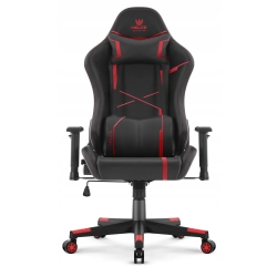 FOTEL GAMINGOWY Biurowy Obrotowy Hell's Chair HC- 2001 Black- Red Ekoskóra