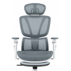 Fotel biurowy ergonomiczny obrot. Hell's Chair HC- 1044 Szary Biały TKANINA