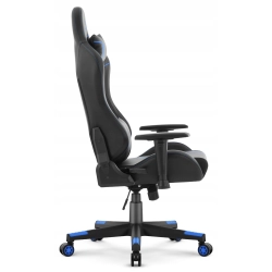 FOTEL GAMINGOWY Biurowy Obrotowy Hell's Chair HC- 2001 Black- Blue Ekoskóra