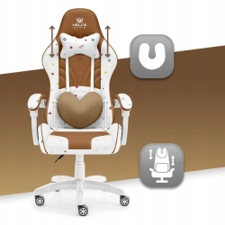 Fotel Gamingowy Hell's Chair Rainbow 2.0 Beżowy Kolorowy