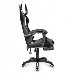 FOTEL GAMINGOWY Biurowy Hell's Chair HC- 1039 2.0 White z podnóżkiem