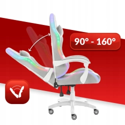 Fotel gamingowy Hell's Chair HC-1000 szary tkanina LED RGB z poduszkami