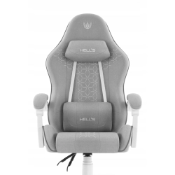 Fotel gamingowy HELL'S CHAIR HC- 1008 2.0 Szaro-biały Mesh tkanina szary
