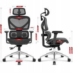 Fotel biurowy ergonomiczny obrotowy Hell's Chair HC- 1056 Czarny TKANINA