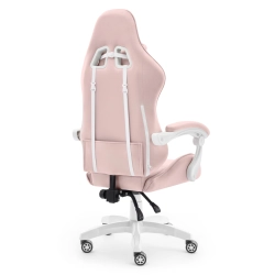Fotel gamingowy HELL'S CHAIR Rainbow Różowy tkanina szary