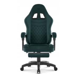 Fotel gamingowy HELLS CHAIR HC-1015 Zielony z podnóżkiem Tkanina