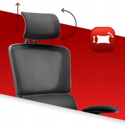 Fotel obrotowy Hell's Chair czarny tkanina ergonomiczny