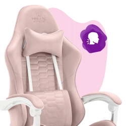 Fotel gamingowy HELL'S CHAIR HC- 1000 Kids Pink- White- tkanina