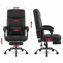 Fotel biurowy obrotowy Hell's Chair HC- 1032 Black Czarny Ekoskóra
