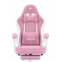 Fotel gamingowy HELL'S CHAIR HC- 1015 Różowo- biały tkanina