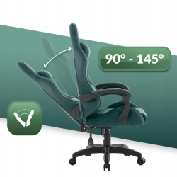 Fotel gamingowy Hell's Chair HC- 1000 Green Zielony Tkanina Welurowa