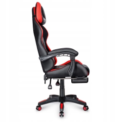 Fotel gamingowy HELL'S CHAIR HC- 1039 RED skóra sztuczna czarno-czerwony