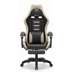 Fotel gamingowy HELL'S CHAIR HC- 1039 Beige- Black skóra sztuczna