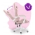 Fotel gamingowy HELL'S CHAIR HC- 1000 Kids Pink- White- tkanina