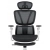 Fotel biurowy ergonomiczny Hell's Chair HC- 1044 Czarny Biały Tkanina