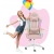 Fotel gamingowy obrotowy dla dzieci Hell's Chair HC-1000 LED Pink tkanina