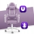 Fotel gamingowy Hell's Chair HC- 1000 Purple White Fioletowy Biały Tkanina