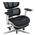Fotel biurowy ergonomiczny Hell's Chair HC- 1044 Czarny Biały Tkanina