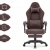 Fotel gamingowy HELL'S CHAIR HC- 1015 Ciemny Brązowy skóra sztuczna biały