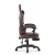 Fotel gamingowy HELL'S CHAIR HC- 1015 Ciemny Brązowy skóra sztuczna biały