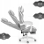 FOTEL GAMINGOWY Dla dzieci Hell's Chair HC-1039 2.0 White-Grey z podnóżkiem