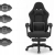 Fotel gamingowy Hell's Chair czarny tkanina z podnóżkiem