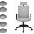 Fotel biurowy ergonomiczny obrotowy Hell's Chair HC-1041 Szary Tkanina