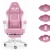 Fotel gamingowy HELL'S CHAIR HC- 1015 Różowo- biały tkanina