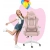 Fotel gamingowy HELL'S CHAIR HC- 1000 Kids Pink- White- tkanina